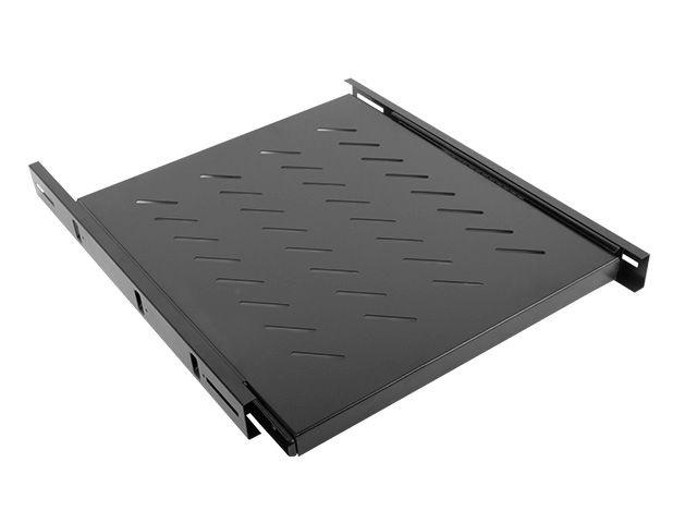 Lanberg AK-1007-B 19" 1U MÉLY:550mm MAX:60kg kihúzható fekete polc 4 ponton rögzített csavarral