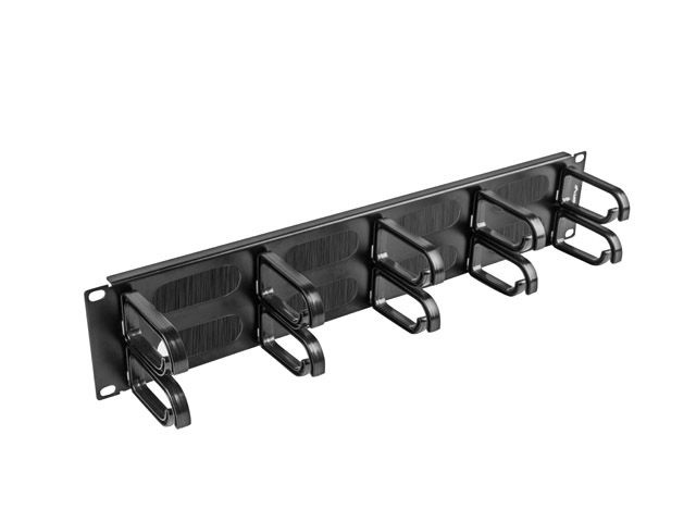 Lanberg AK-1204-B 19" 2U műanyag gyűrűs fekete kábelrendező fésűs bevezetővel
