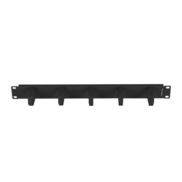 Lanberg AK-1701-B 19" 1U Fekete fém gyűrűs fém kábelrendező