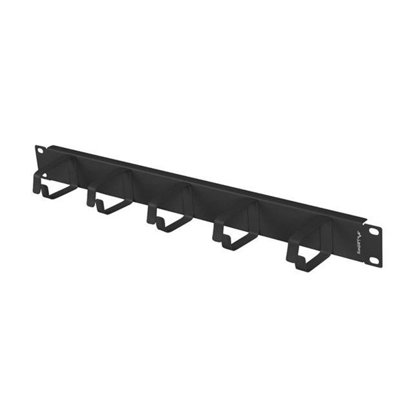 Lanberg AK-1701-B 19" 1U Fekete fém gyűrűs fém kábelrendező