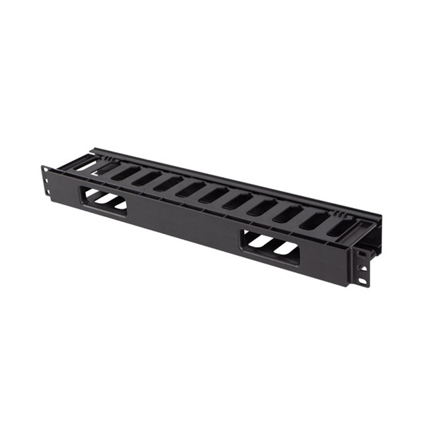 Lanberg AK-1703-B 19" 1U fekete műanyag csatornás kábelvezető