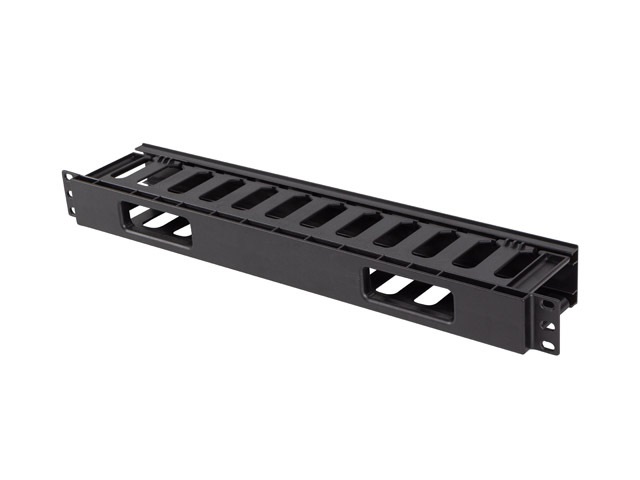 Lanberg AK-1703-B 19" 1U fekete műanyag csatornás kábelvezető
