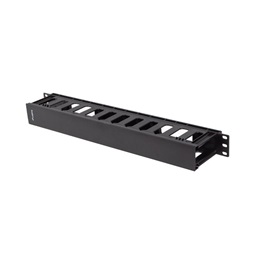 Lanberg AK-1703-B 19" 1U fekete műanyag csatornás kábelvezető