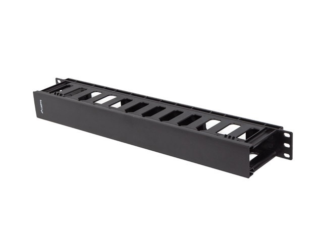 Lanberg AK-1703-B 19" 1U fekete műanyag csatornás kábelvezető