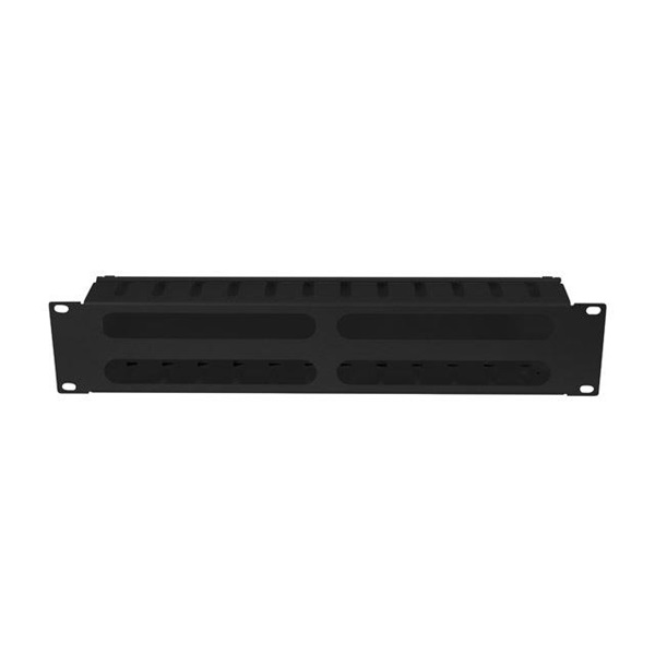 Lanberg AK-1705-B 19" 2U fekete fém csatornás kábelvezető