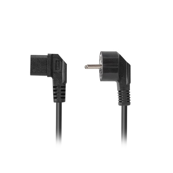 Lanberg CA-C13C-12CC-0018-BK IEC320 C13 10A 90° fekete tápkábel 1,8m