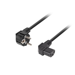 Lanberg CA-C13C-12CC-0018-BK IEC320 C13 10A 90° fekete tápkábel 1,8m