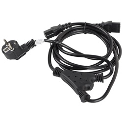 Lanberg CA-C13C-13CC-0018-BK CEE 7/7->2X IEC 320 C13 VDE fekete tápkábel 2m