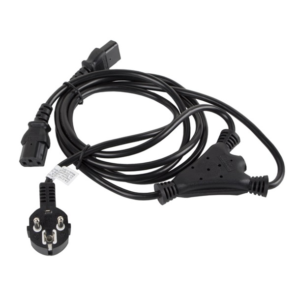 Lanberg CA-C13C-13CC-0018-BK CEE 7/7->2X IEC 320 C13 VDE fekete tápkábel 2m