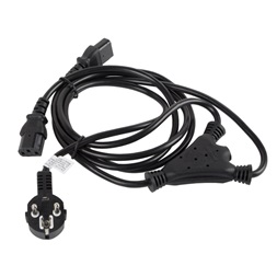 Lanberg CA-C13C-13CC-0018-BK CEE 7/7->2X IEC 320 C13 VDE fekete tápkábel 2m