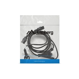 Lanberg CA-C13C-13CC-0018-BK CEE 7/7->2X IEC 320 C13 VDE fekete tápkábel 2m