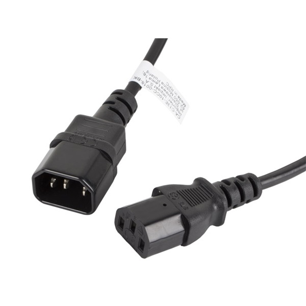 Lanberg CA-C13E-10CC-0018-BK IEC 320 C13->C14 2,5A fekete tápkábel 1,8m