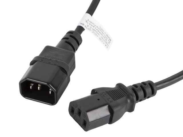Lanberg CA-C13E-10CC-0018-BK IEC 320 C13->C14 2,5A fekete tápkábel 1,8m