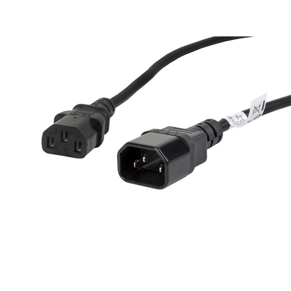 Lanberg CA-C13E-11CC-0018-BK IEC 320 C13->C14 VDE fekete tápkábel 1,8
