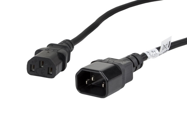 Lanberg CA-C13E-11CC-0018-BK IEC 320 C13->C14 VDE fekete tápkábel 1,8