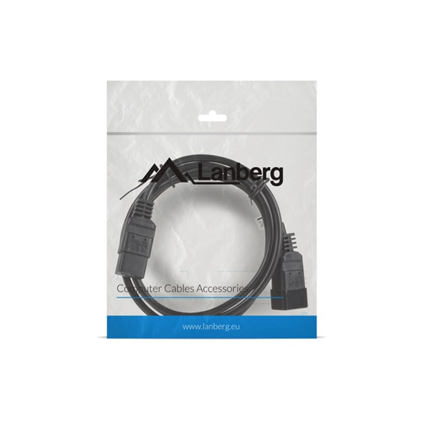 Lanberg CA-C19E-10CC-0018-BK IEC 320 C19->C20 VDE fekete tápkábel 1,8m
