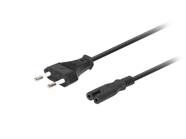 Lanberg CA-C7CA-11CC-0018-BK 320 C7 EURO 2,5A VDE fekete tápkábel 1,8m