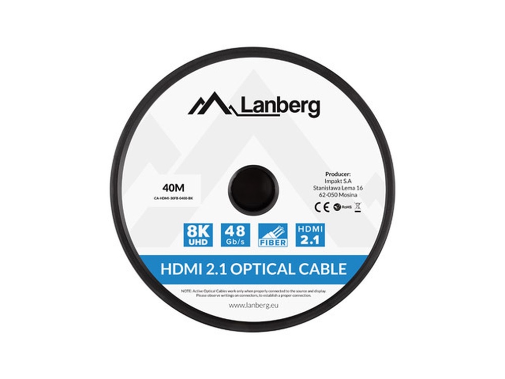Lanberg CA-HDMI-30FB-0400-BK 40m 8K 60Hz HDMI fekete kábel