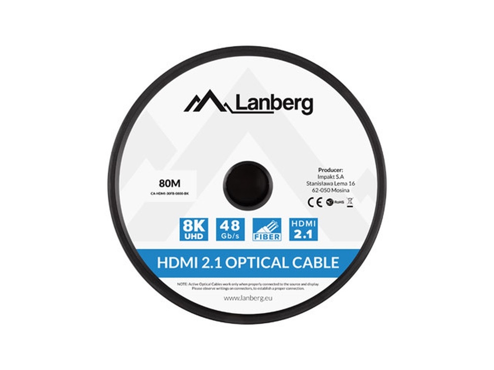 Lanberg CA-HDMI-30FB-0800-BK 80m 8K 60Hz HDMI fekete kábel