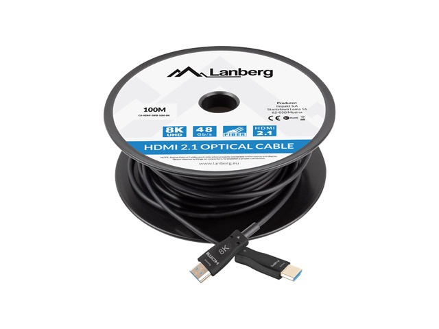 Lanberg CA-HDMI-30FB-1000-BK 100m HDMI 2.1 apa-apa fekete AOC kábel