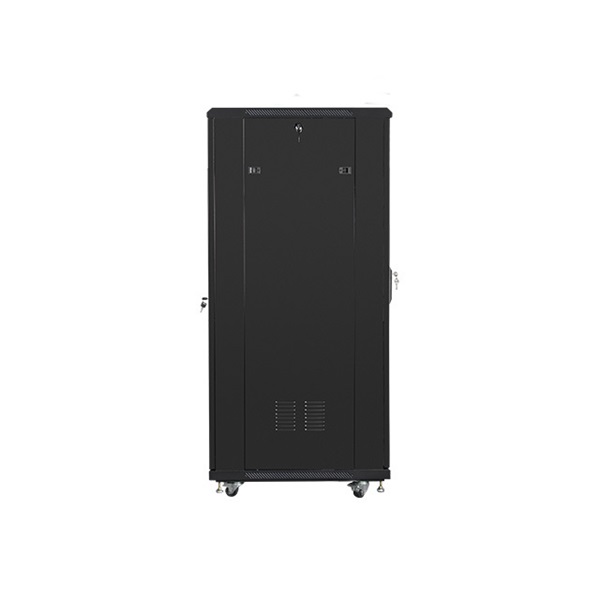 Lanberg FA01-6832-12B 32U SZÉL:600mm MÉLY:800mm MAG:1603mm összeszerelt üvegajtós fekete rack szekrény