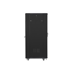 Lanberg FA01-6832-12B 32U SZÉL:600mm MÉLY:800mm MAG:1603mm összeszerelt üvegajtós fekete rack szekrény