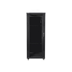 Lanberg FA01-6832-12B 32U SZÉL:600mm MÉLY:800mm MAG:1603mm összeszerelt üvegajtós fekete rack szekrény