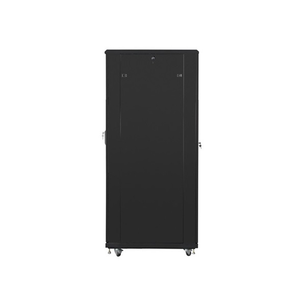 Lanberg FA01-8042-23B 19" 42U SZÉL:800mm MÉLY:1000mm MAG:2047mm összeszerelt hálós fémajtós fekete rack szekrény