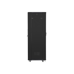 Lanberg FA01-8047-12B 47U SZÉL:800mm MÉLY:1000mm MAG:2277mm összeszerelt üvegajtós fekete rack szekrény