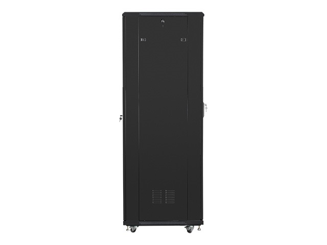 Lanberg FA01-8047-12B 47U SZÉL:800mm MÉLY:1000mm MAG:2277mm összeszerelt üvegajtós fekete rack szekrény