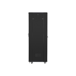 Lanberg FA01-8047-12B 47U SZÉL:800mm MÉLY:1000mm MAG:2277mm összeszerelt üvegajtós fekete rack szekrény