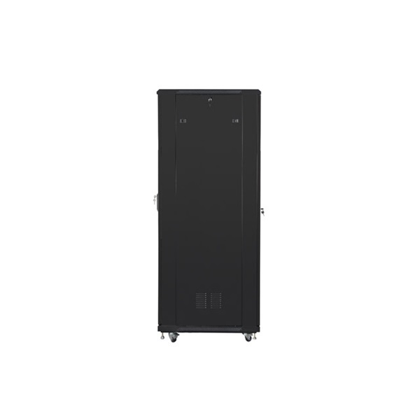 Lanberg FA01-8842-12B 42U SZÉL:800mm MÉLY:800mm MAG:2047mm összeszerelt üvegajtós fekete rack szekrény