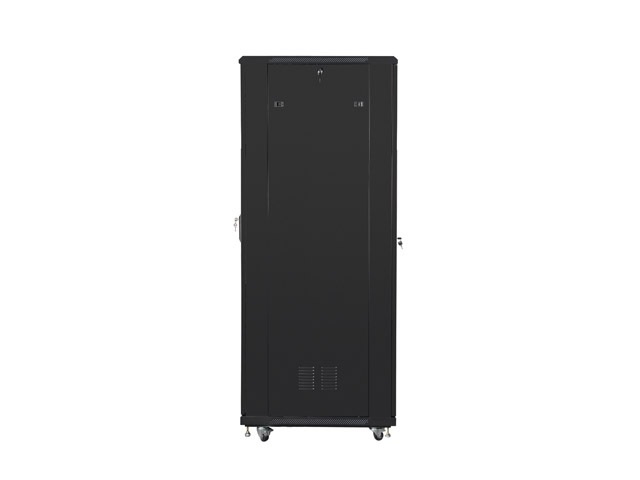 Lanberg FA01-8842-12B 42U SZÉL:800mm MÉLY:800mm MAG:2047mm összeszerelt üvegajtós fekete rack szekrény