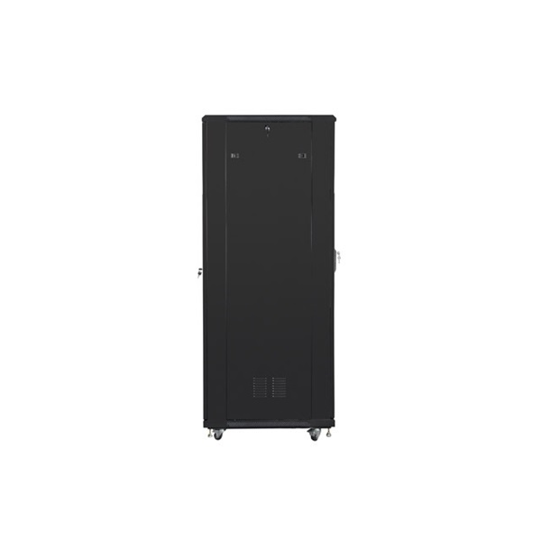 Lanberg FA01-8842-12B 42U SZÉL:800mm MÉLY:800mm MAG:2047mm összeszerelt üvegajtós fekete rack szekrény