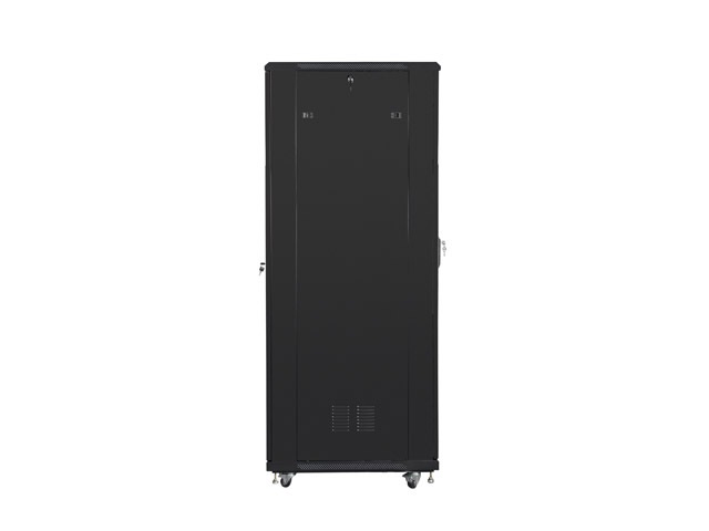 Lanberg FA01-8842-12B 42U SZÉL:800mm MÉLY:800mm MAG:2047mm összeszerelt üvegajtós fekete rack szekrény