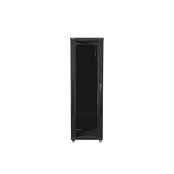 Lanberg FA01-8842-12B 42U SZÉL:800mm MÉLY:800mm MAG:2047mm összeszerelt üvegajtós fekete rack szekrény