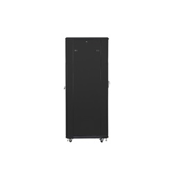 Lanberg FA01-8842-23B 19" 42U SZÉL:800mm MÉLY:800mm MAG:2047mm összeszerelt hálós fémajtós fekete rack szekrény
