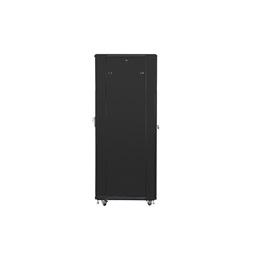Lanberg FA01-8842-23B 19" 42U SZÉL:800mm MÉLY:800mm MAG:2047mm összeszerelt hálós fémajtós fekete rack szekrény