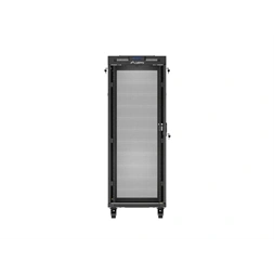 Lanberg FF01-6632-23BL 19" 32U SZÉL:600mm MÉLY:600mm MAG:1603mm lapraszerelt LCD hálós fémajtós fekete rack szekrény