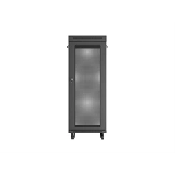 Lanberg FF01-6632-23BL 19" 32U SZÉL:600mm MÉLY:600mm MAG:1603mm lapraszerelt LCD hálós fémajtós fekete rack szekrény
