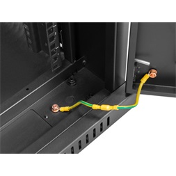 Lanberg FF01-6627-23BL 19" 27U SZÉL:600mm MÉLY:600mm MAG:1461mm lapraszerelt LCD hálós fémajtós fekete rack szekrény
