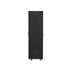 Lanberg FF01-6642-23BL 19" 42U SZÉL:600mm MÉLY:600mm MAG:2127mm lapraszerelt LCD hálós fémajtós fekete rack szekrény