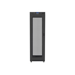 Lanberg FF01-6642-23BL 19" 42U SZÉL:600mm MÉLY:600mm MAG:2127mm lapraszerelt LCD hálós fémajtós fekete rack szekrény