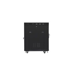 Lanberg FF01-6815-12BL 19" 15U SZÉL:600mm MÉLY:800mm MAG:898mm lapraszerelt LCD üvegajtós fekete rack szekrény