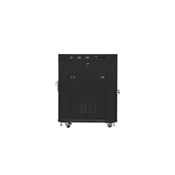Lanberg FF01-6815-12BL 19" 15U SZÉL:600mm MÉLY:800mm MAG:898mm lapraszerelt LCD üvegajtós fekete rack szekrény
