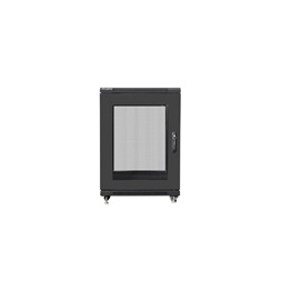 Lanberg FF01-6815-23B 19" 15U SZÉL:600mm MÉLY:800mm MAG:848mm lapraszerelt hálós fémajtós fekete rack szekrény