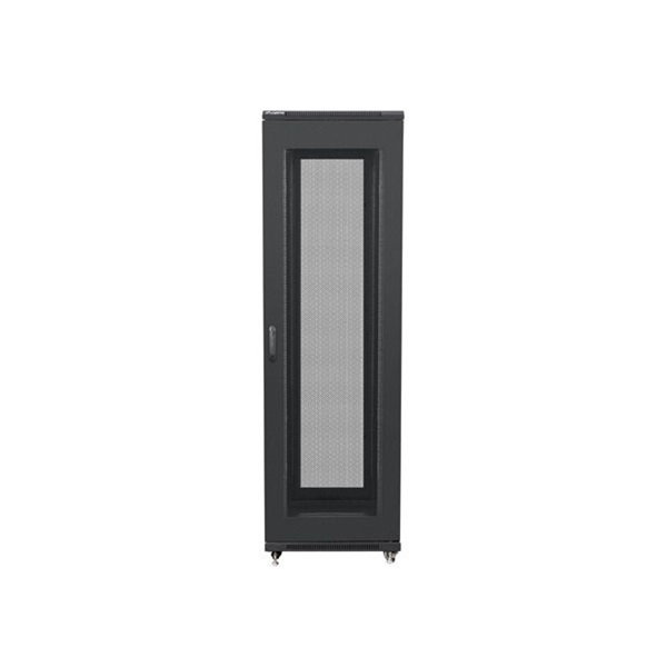 Lanberg FF01-6842-23B 19" 42U SZÉL:600mm MÉLY:800mm MAG:2047mm lapraszerelt LCD hálós fémajtós fekete rack szekrény