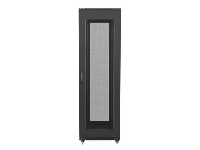 Lanberg FF01-6842-23B 19" 42U SZÉL:600mm MÉLY:800mm MAG:2047mm lapraszerelt LCD hálós fémajtós fekete rack szekrény