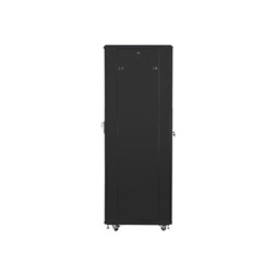 Lanberg FF01-6842-23B 19" 42U SZÉL:600mm MÉLY:800mm MAG:2047mm lapraszerelt LCD hálós fémajtós fekete rack szekrény