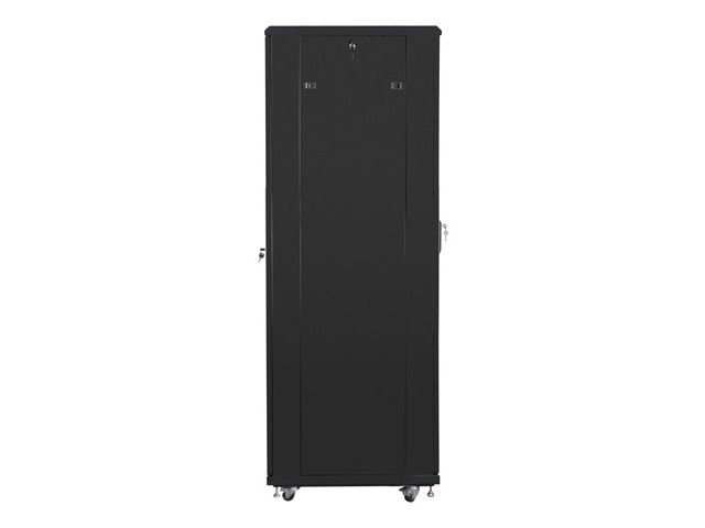 Lanberg FF01-6842-23B 19" 42U SZÉL:600mm MÉLY:800mm MAG:2047mm lapraszerelt LCD hálós fémajtós fekete rack szekrény